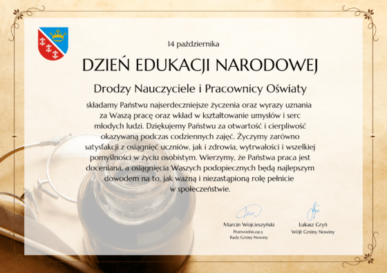 Życzenia z okazji Dnia Edukacji Narodowej