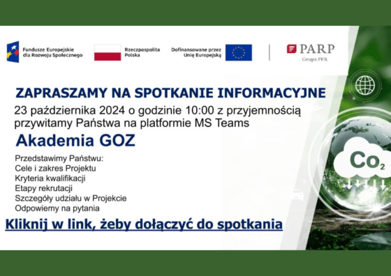 Akademia GOZ zaprasza do udziału w bezpłatnym szkoleniu, 23.10.2024 r.